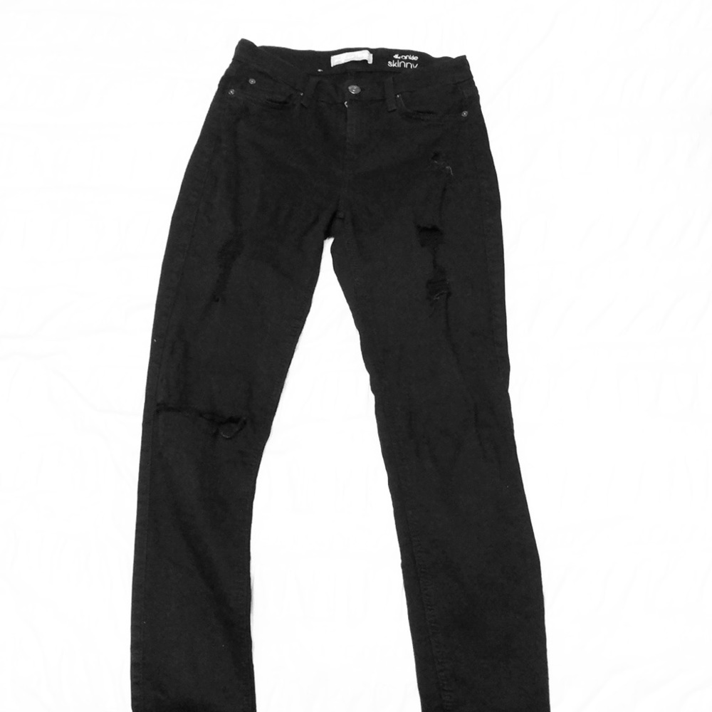 Black denim jeans - the ankle skinny